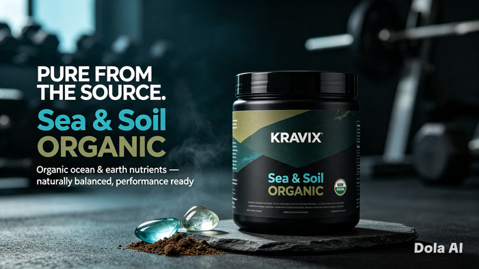 KRAVIX Sea & Soil (ORGANIC) supplement product packaging