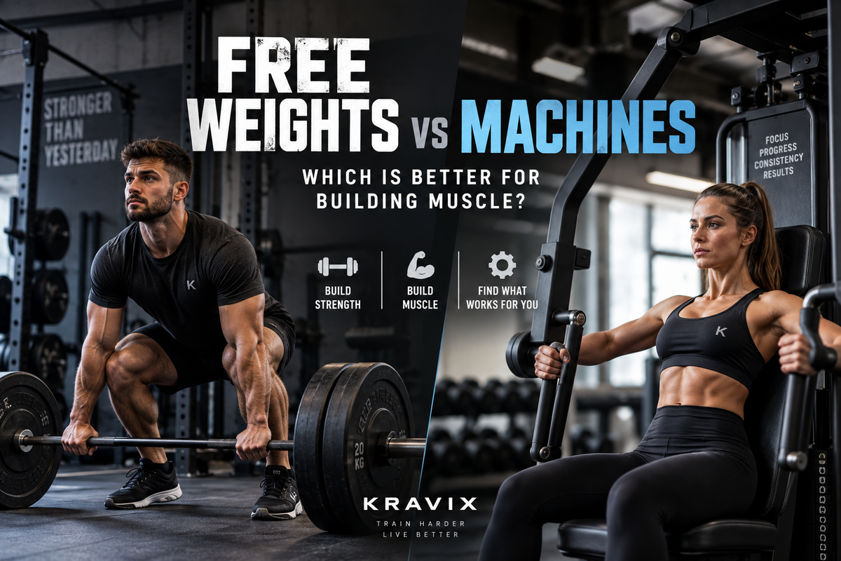 Free Weights vs Machines: Which Builds More Muscle? | Kravix
