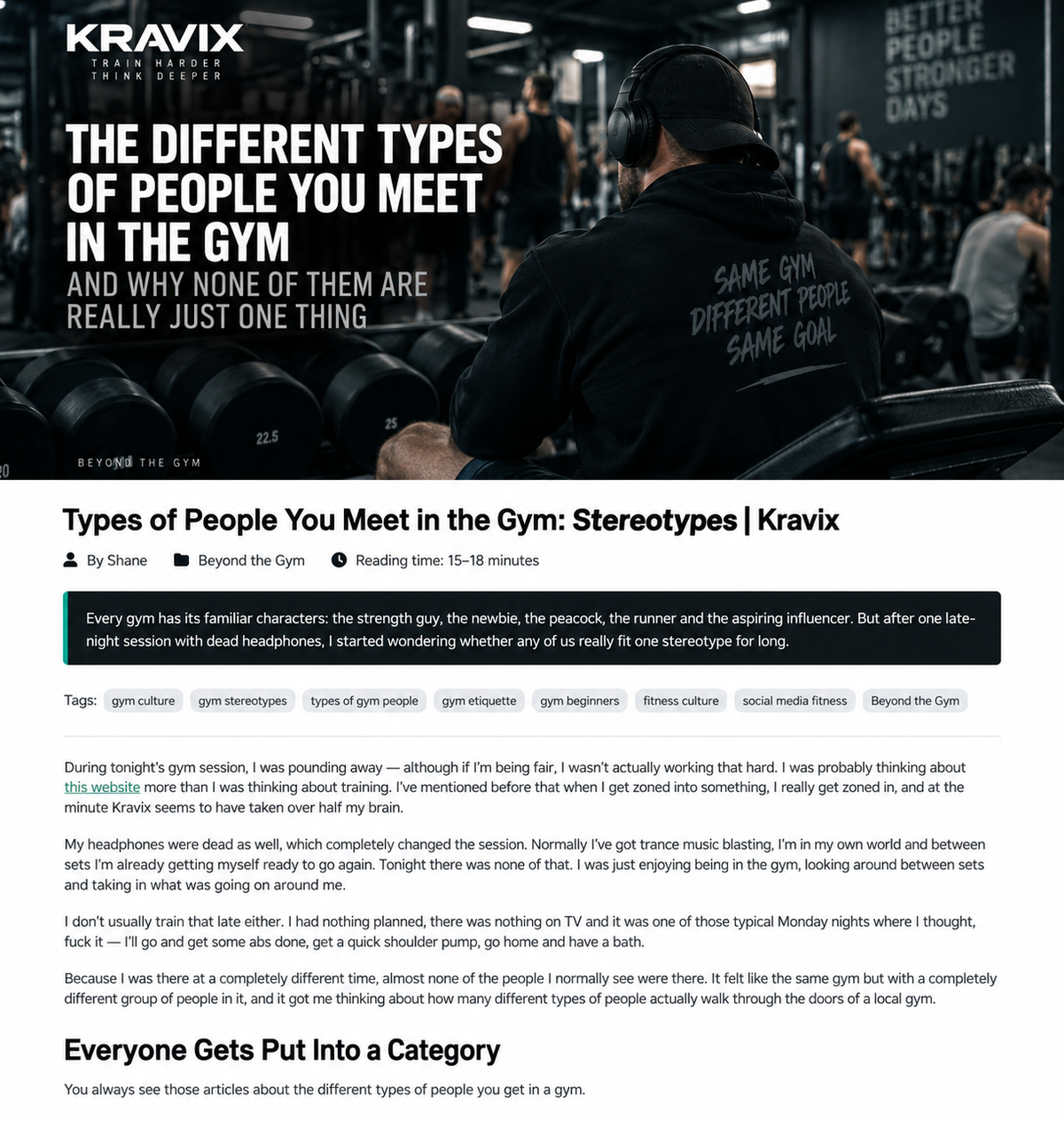 Different types of people you meet in the gym at Kravix, from strength-focused lifters and beginners to runners and social gym-goers.
