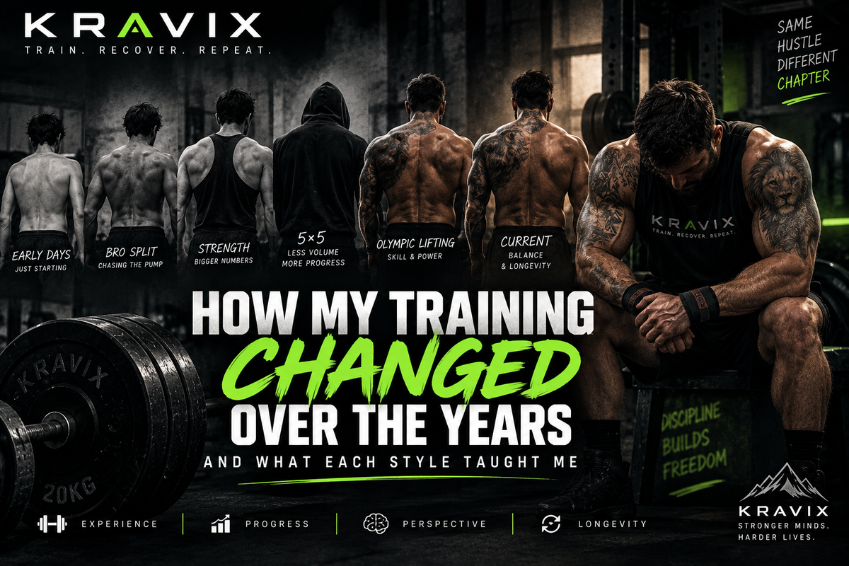 How my training changed over the years – Kravix training evolution from bro splits and 5x5 to Olympic lifting and current training