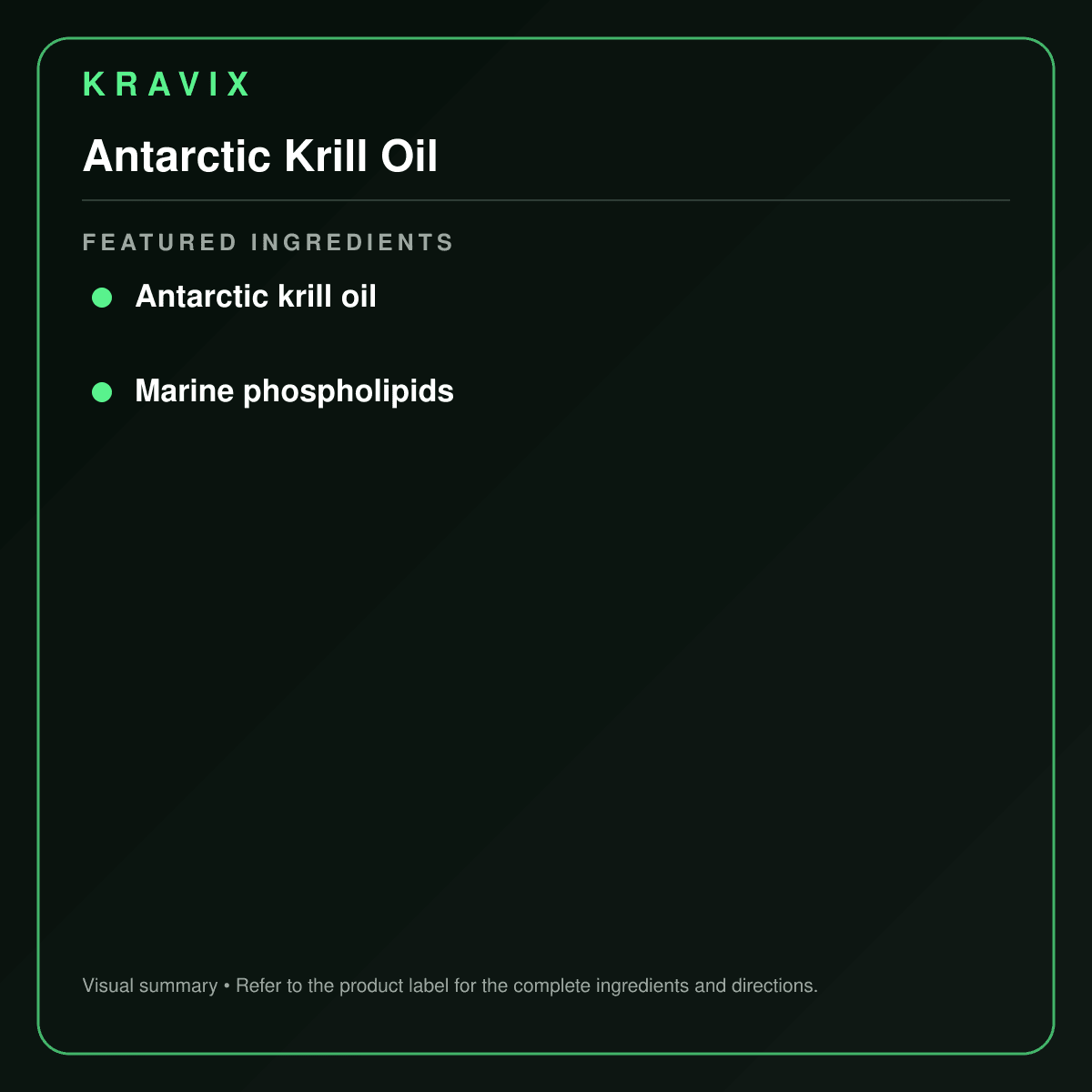 Antarctic Krill Oil featured ingredients