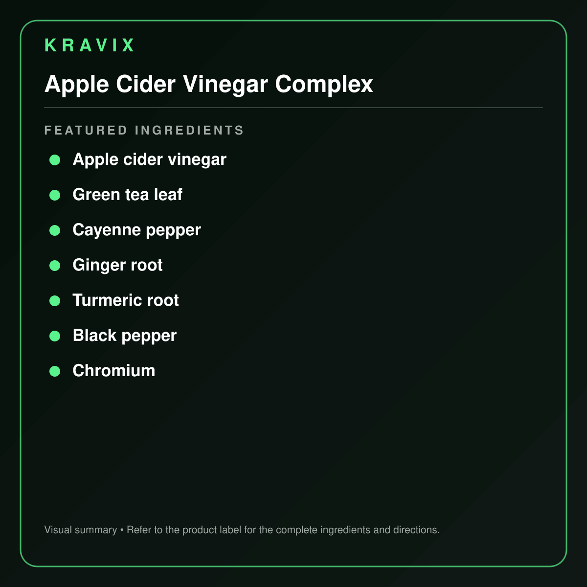 Apple Cider Vinegar Complex featured ingredients