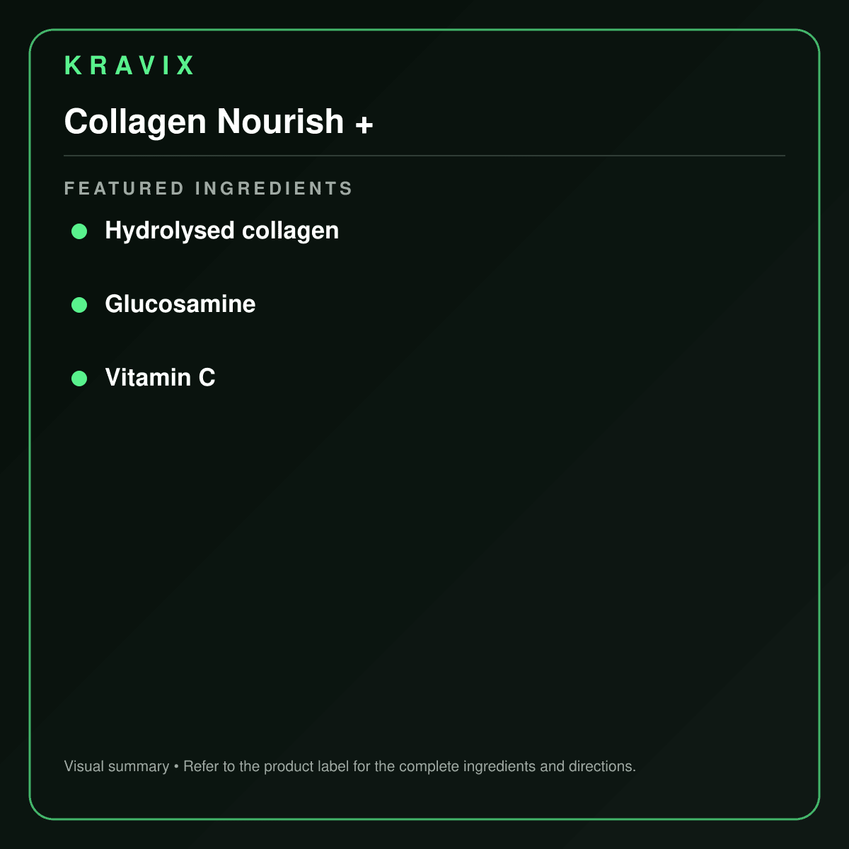 Collagen Nourish + featured ingredients