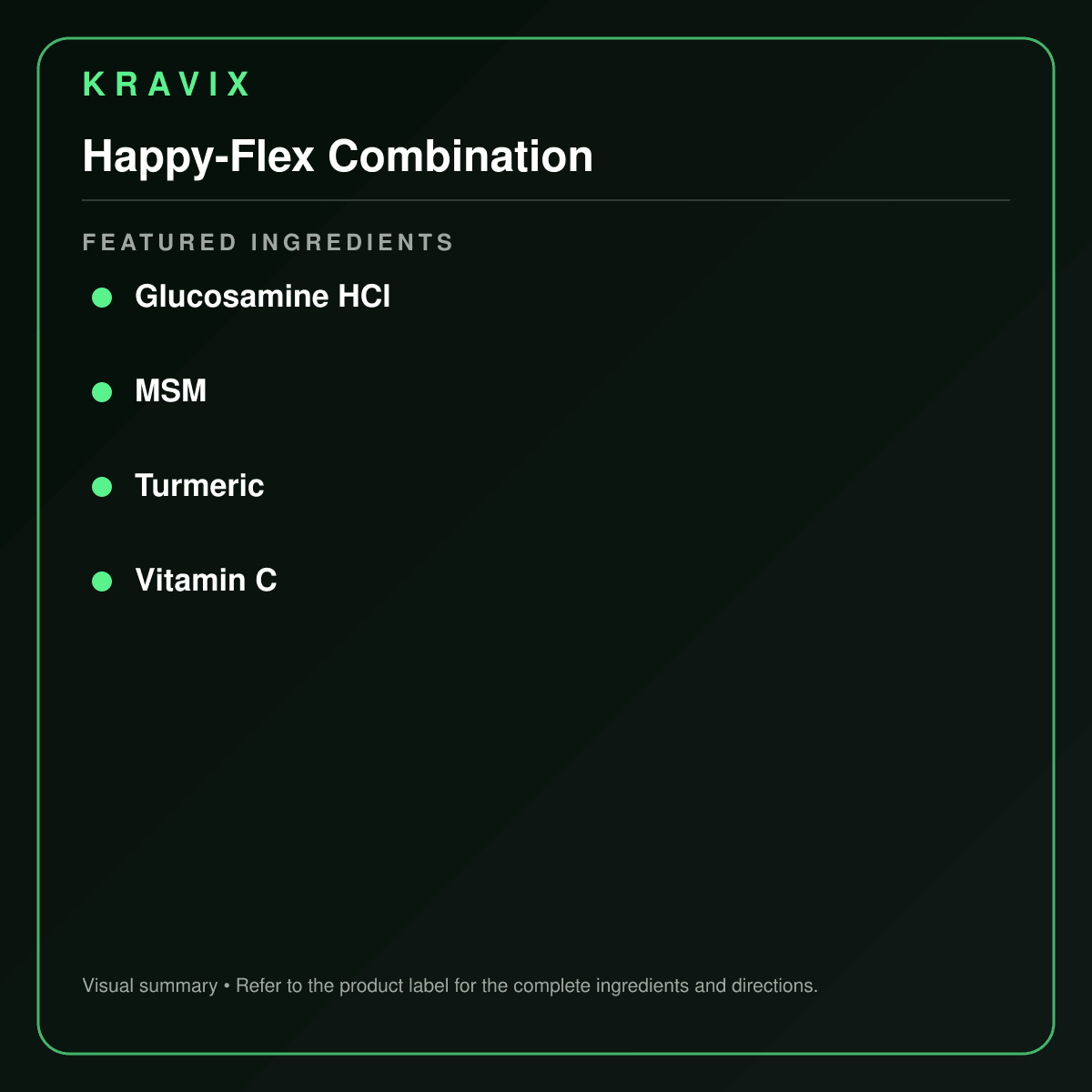 Happy-Flex Combination featured ingredients