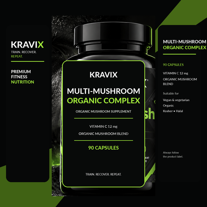 KRAVIX Multi-Mushroom Organic Complex supplement product image