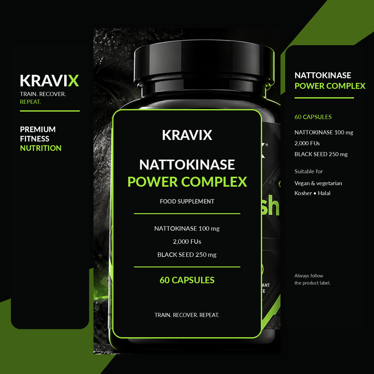 KRAVIX Nattokinase Power Complex supplement product image