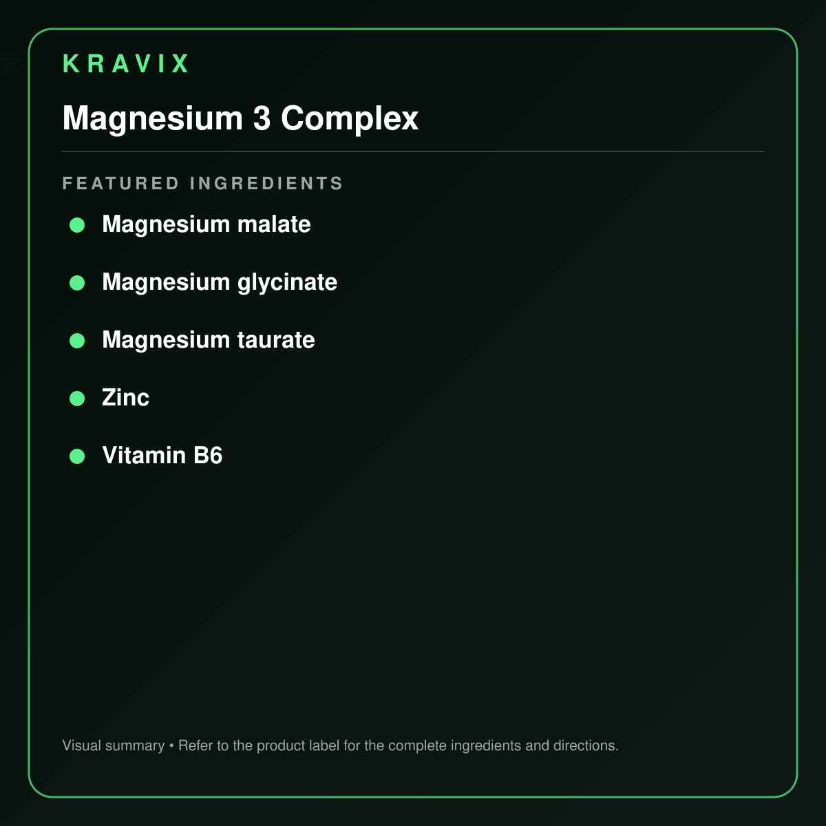 Magnesium 3 Complex featured ingredients