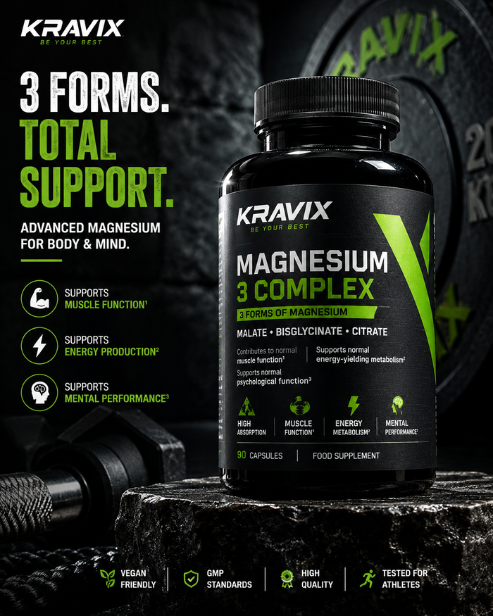 KRAVIX Magnesium 3 Complex supplement product packaging