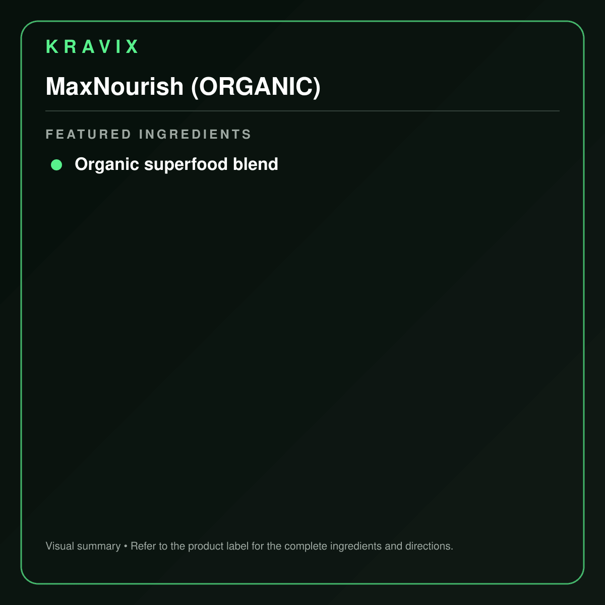 MaxNourish (ORGANIC) featured ingredients