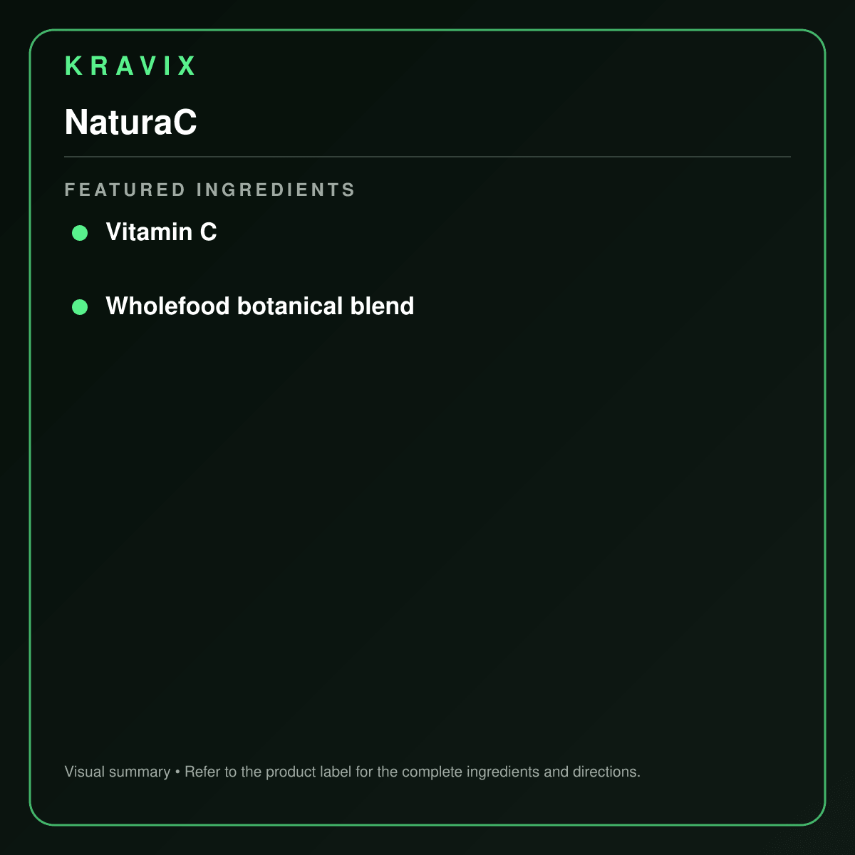 NaturaC featured ingredients