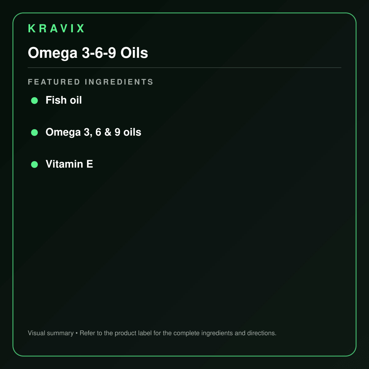 Omega 3-6-9 Oils featured ingredients