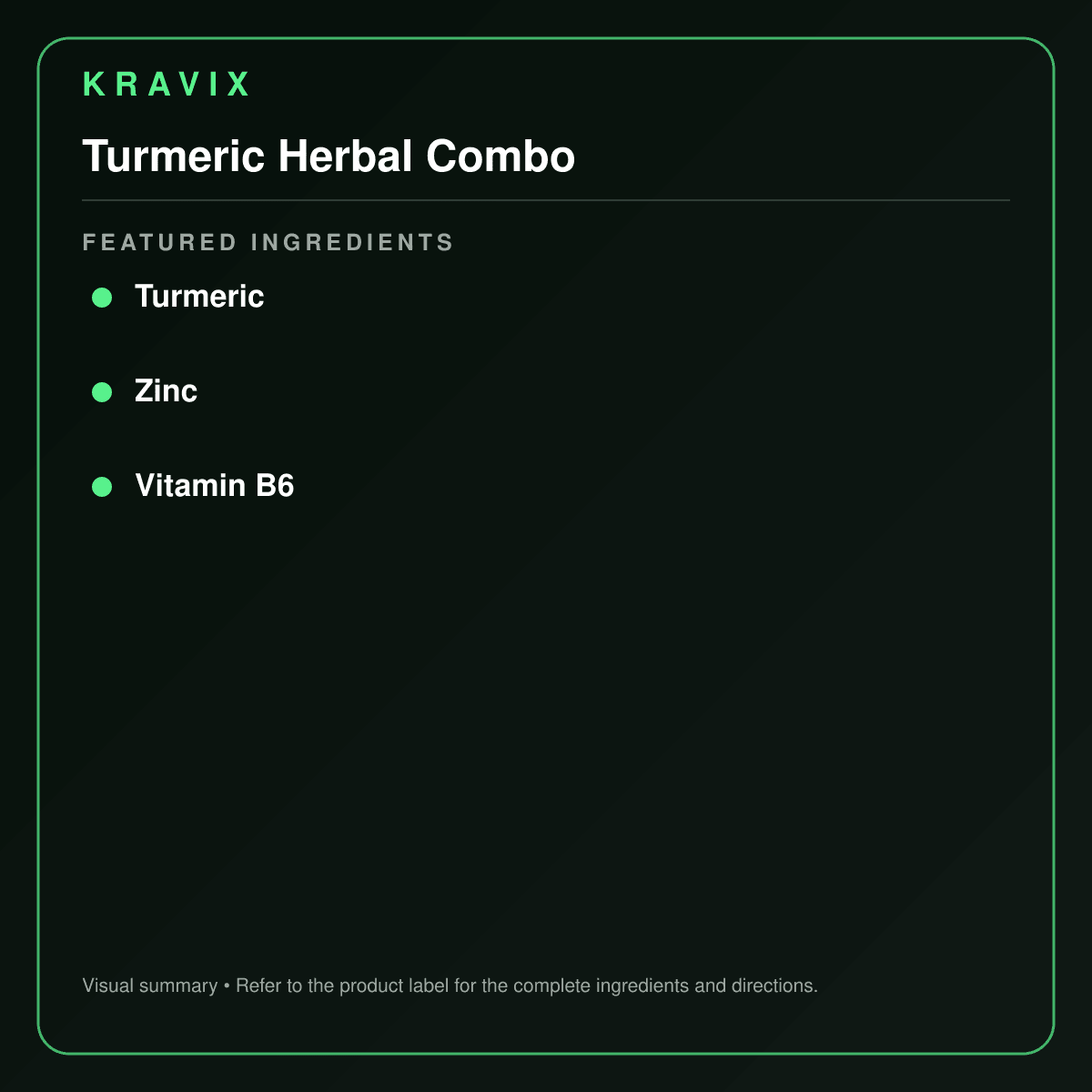 Turmeric Herbal Combo featured ingredients